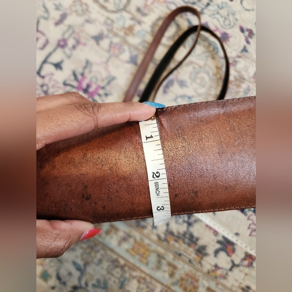 Handcraft Bolivian Red Suede & Brown 100% Leather Tote Bag - Picture 12 of 12